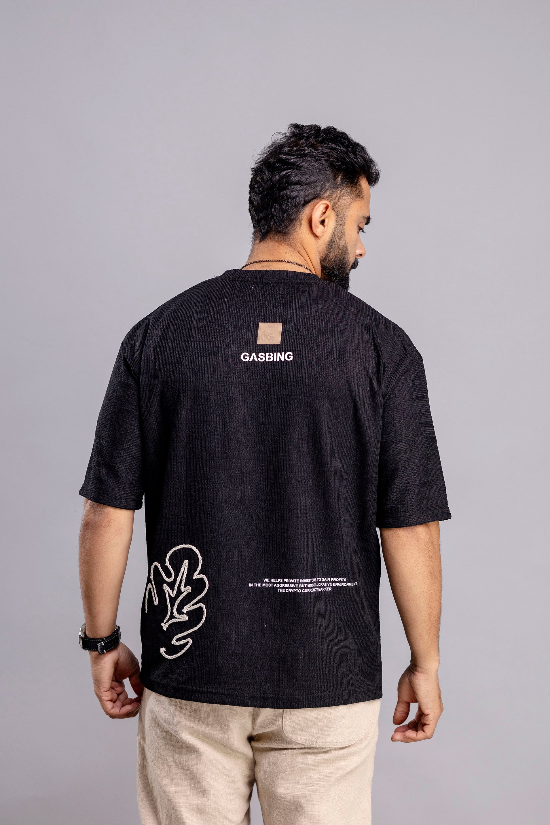 Oversized T-Shirts : Textured With Embroidery Design