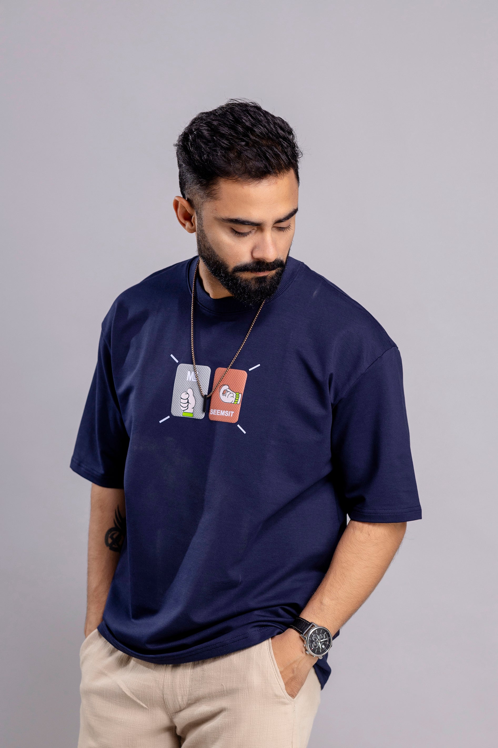 Oversized T-Shirts : Chest And Back Print