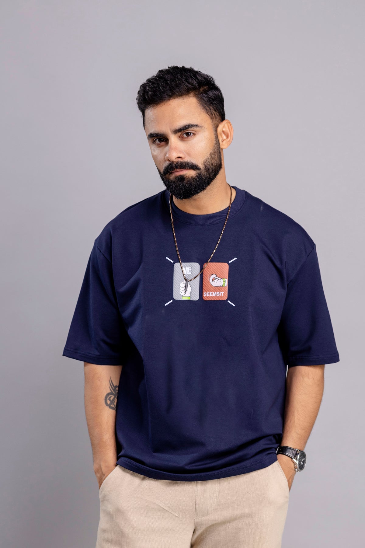 Oversized T-Shirts : Chest And Back Print