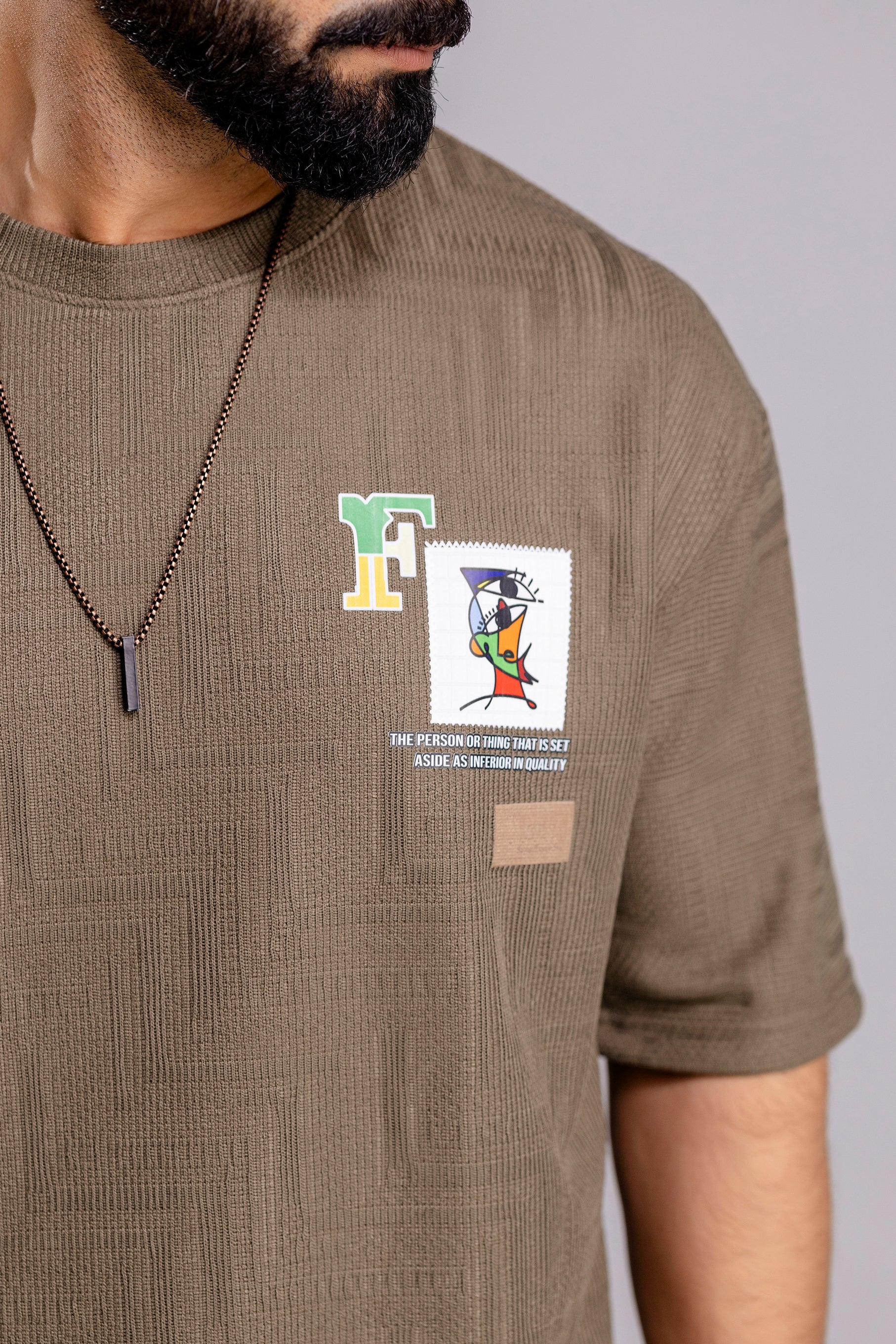Oversized T-Shirt : Textured with Print
