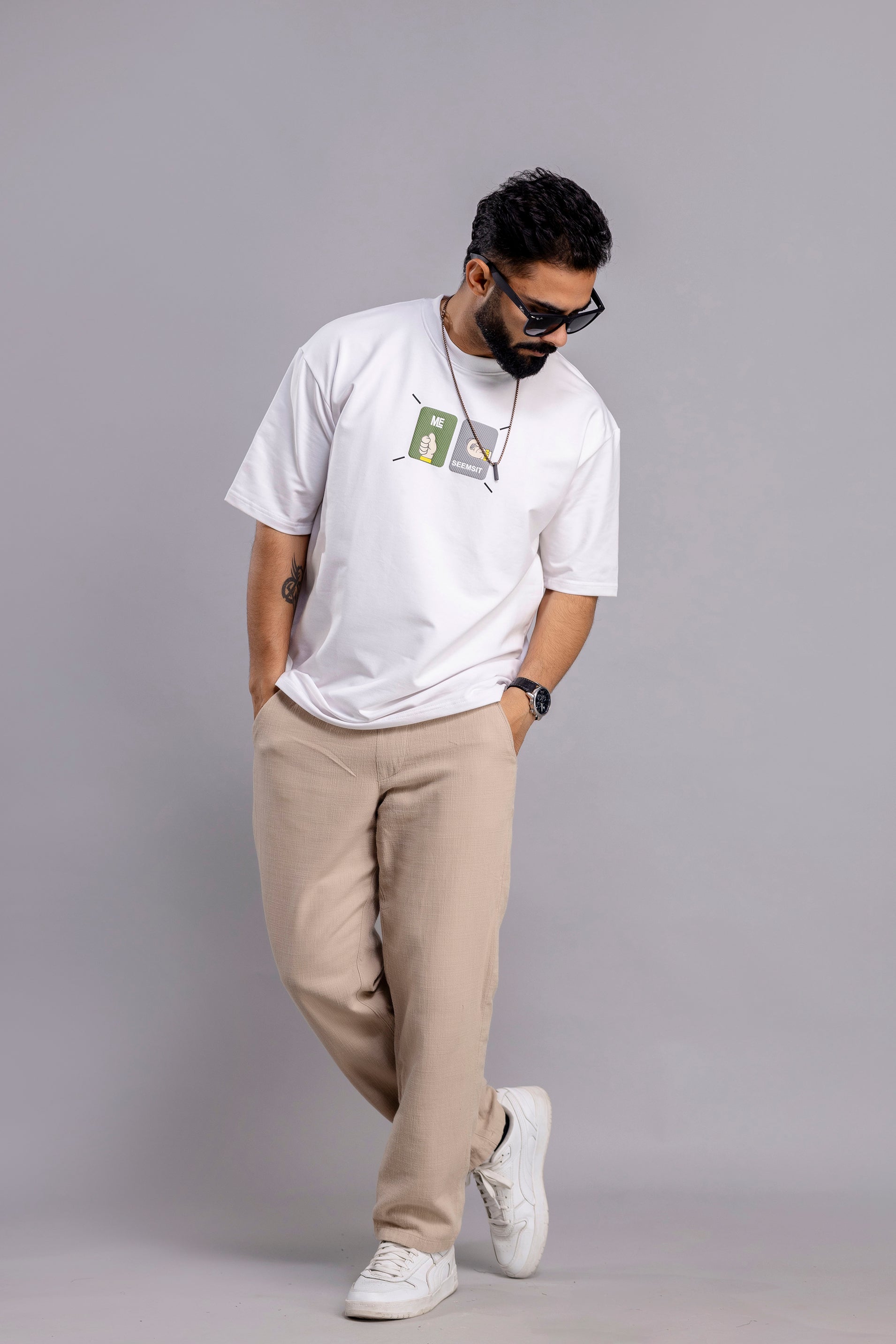 Oversized T-Shirt : Slogan Print